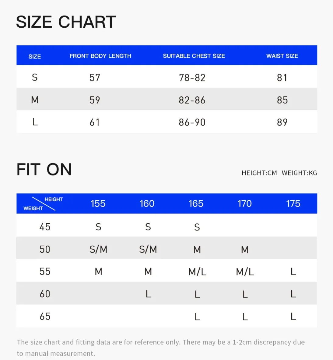 Size chart