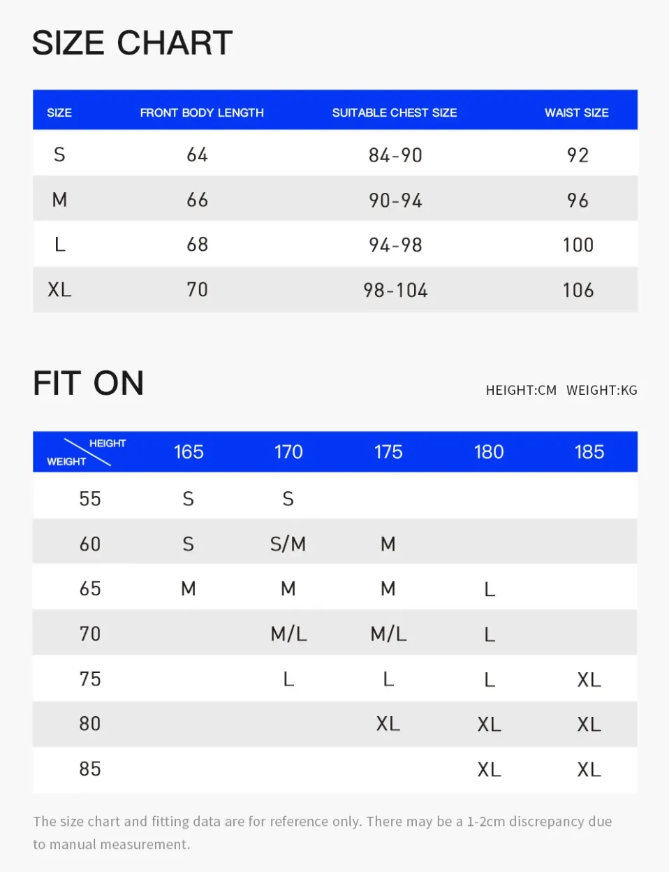 Size chart